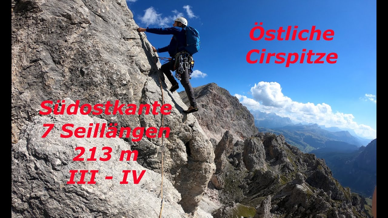 Östliche Cirspitze, Südostkante, bordo sud-est, III - IV