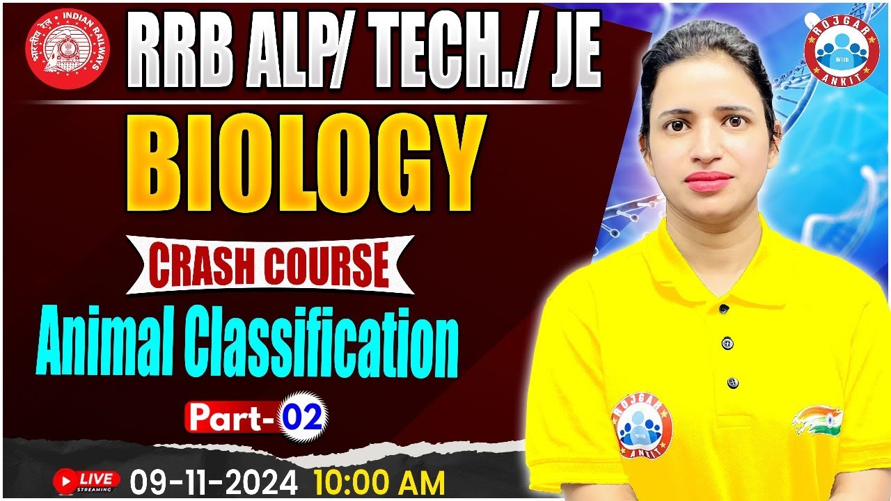 RRB ALP, Technician Science Class | RRB JE Science, Animal Classification, Biology For Railway Exams