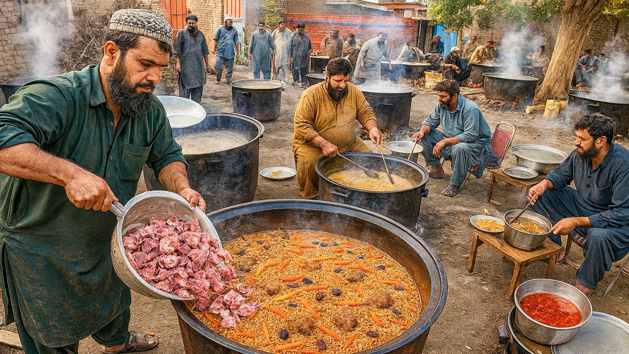 Marriage Feast in Afghanistan | Village Life Cooking | Kabuli Pulao cooking | Traditional Cooking
