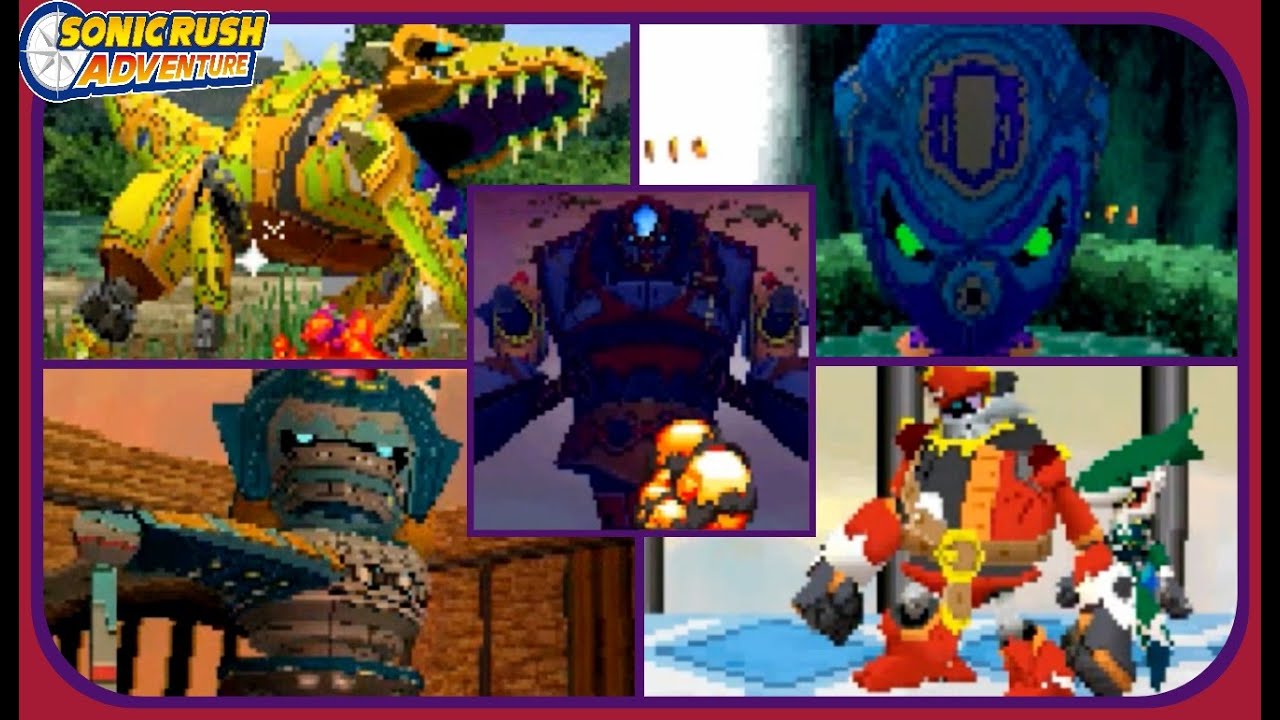 Sonic Rush Adventure - All Boss Encounters - NO DAMAGE!! (Powered Up)