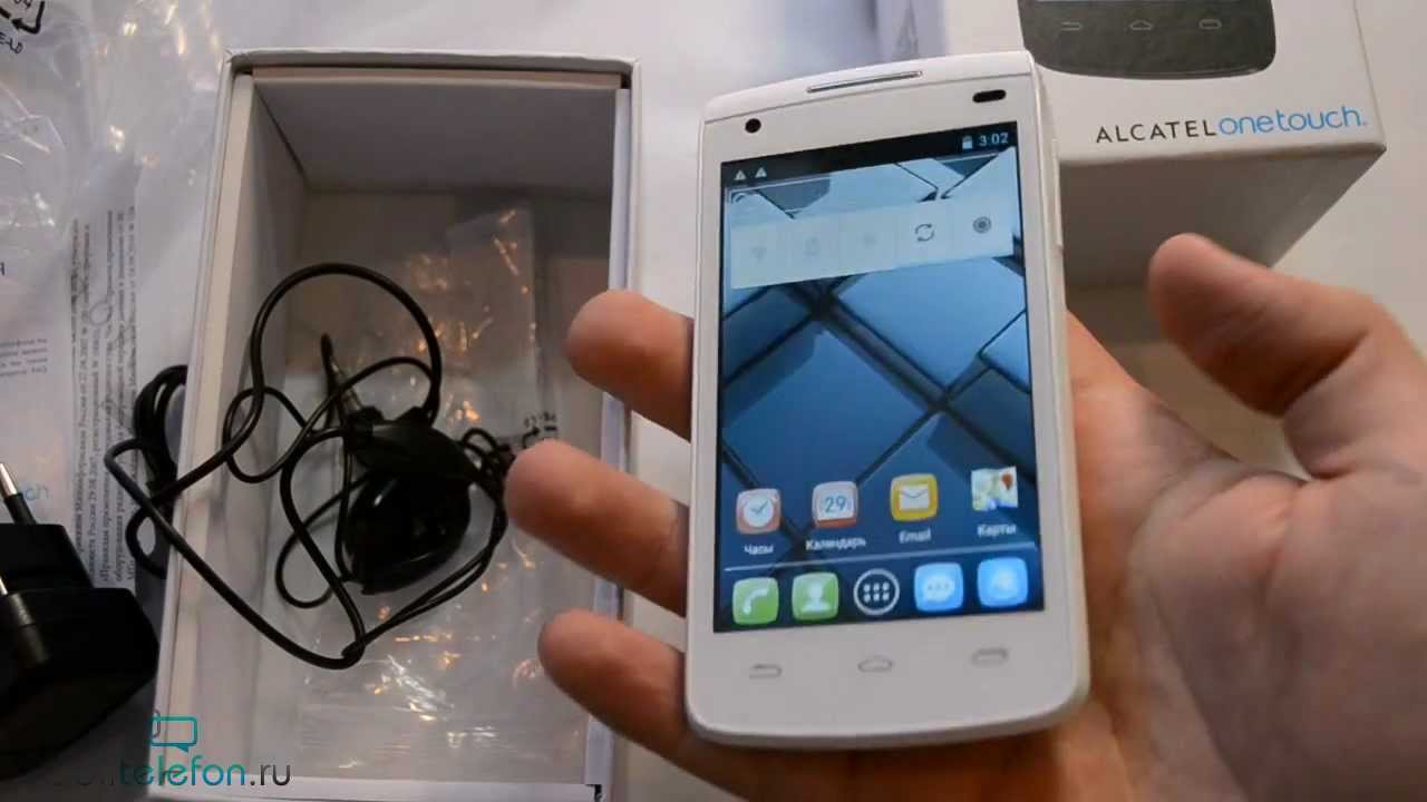Распаковка Alcatel One Touch 992D (unboxing): комплектация, включение