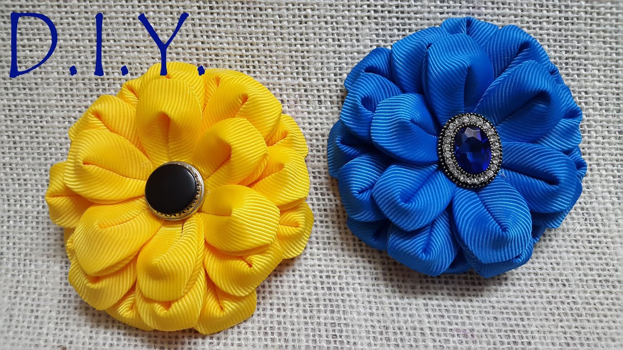 D.I.Y. New Grosgrain Kanzashi Zennia Flower | MyInDulzens