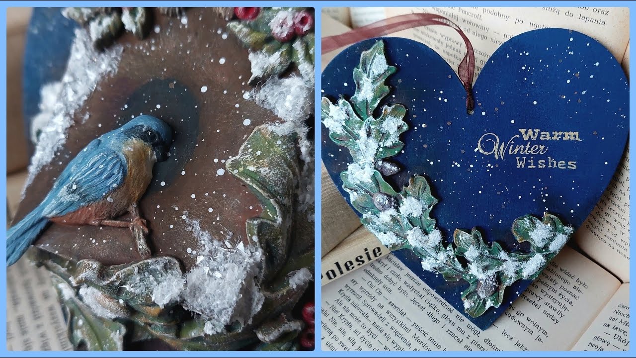 Christmas pendant with birds 🎄🐦‍⬛ Świąteczna zawieszka z ptaszkami 🎄🐦‍⬛ #diy #vintagedecorating
