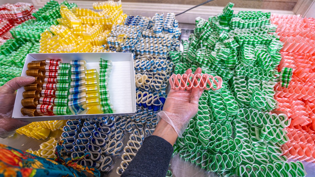 ASMR Making Ultra Thin Ribbon Candy by hand (with explanations & minimal talking)