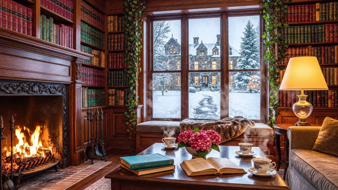 Good Mood Winter Jazz Piano 🎹 Cozy Coffee Shop & Fireplace Sounds
