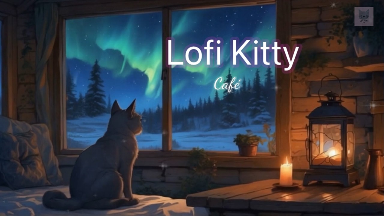 Aurora - A Dreamy Escape with the Cat |  Relax with 528Hz lofi sounds - Lofi Kitty Café 🎧🎶🐾❄️✨