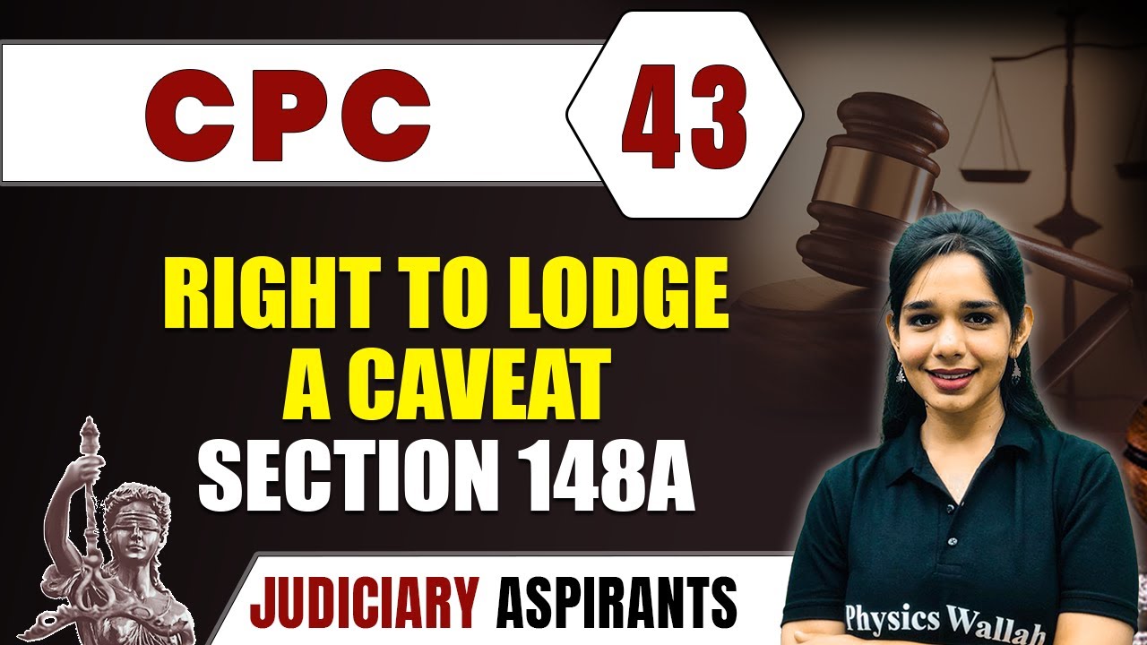 CPC 43 | Right To Lodge A Caveat - Section 148A | CLAT, LLB & Judiciary Aspirants