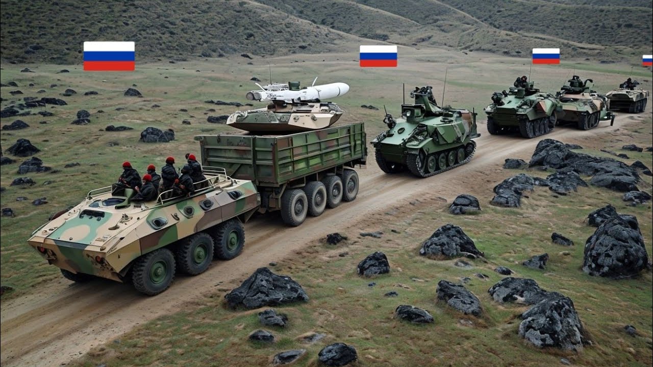 Minutę temu! Duży konw&oacute;j wojsk Putina zaatakowany w dolinie - ARMA 3