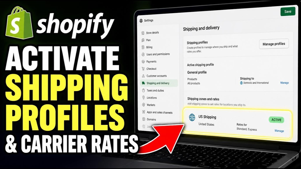 How to activate Shopify shipping profiles and carrier rates - Quick Tutorial