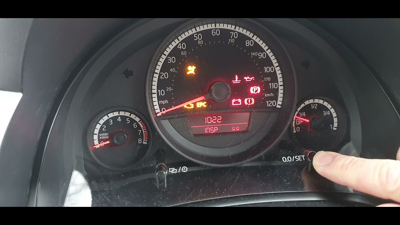 VW UP resetting service indicator