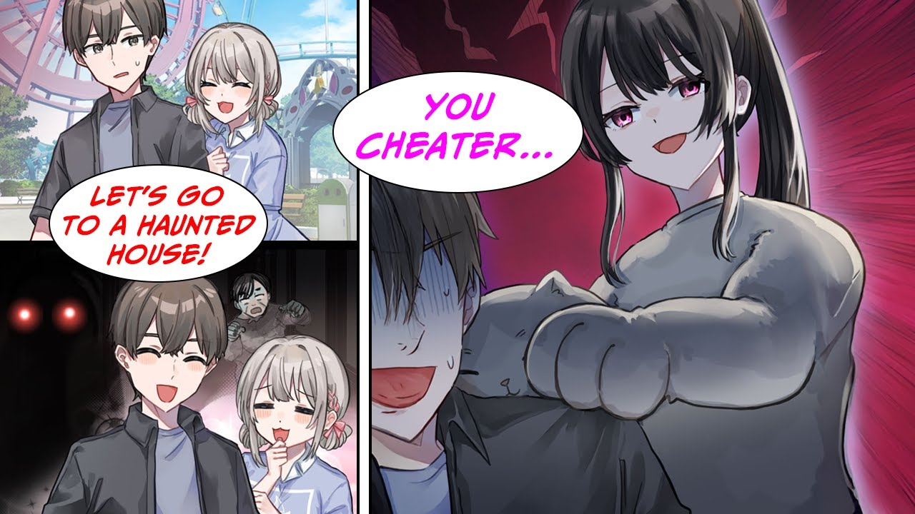 [Manga Dub] I took my stepsister with me to a haunted house, but my girlfriend was working there...