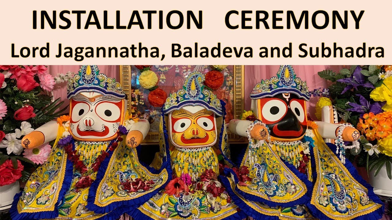 Installation ceremony of Lord Jagannatha, Baladeva and Subhadra (ISKCON Tampa)