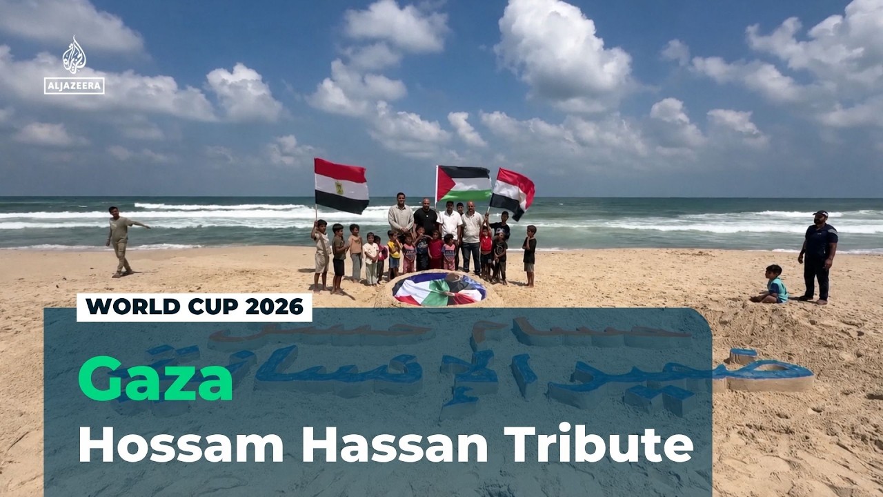 Artists in Gaza pay tribute to Egypt coach: Hossam Hassan waved Palestinian flag at world cup