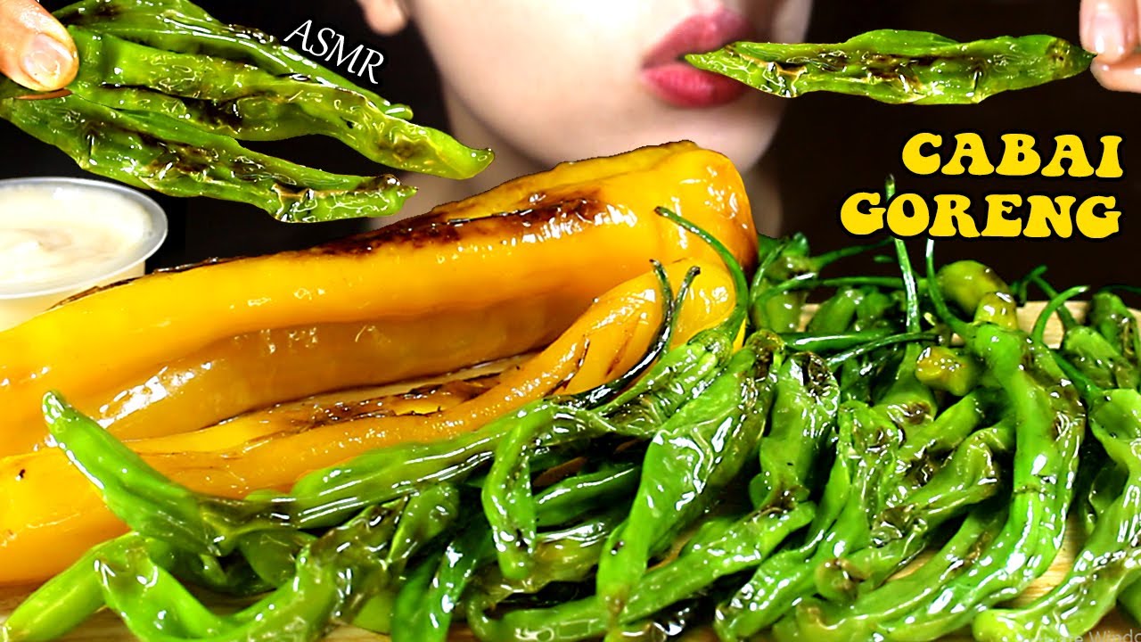 ASMR (CABAI GORENG) 🌶 FRIED GREEN SHISHITO PEPPERS & RAMIRO SWEET GIANT PEPPER 🌶