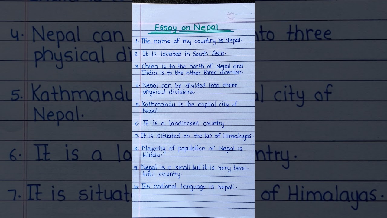 Essay on Nepal in English || 10 lines on Nepal ||#shorts#trending#nepalessay#essay#essayonnepal