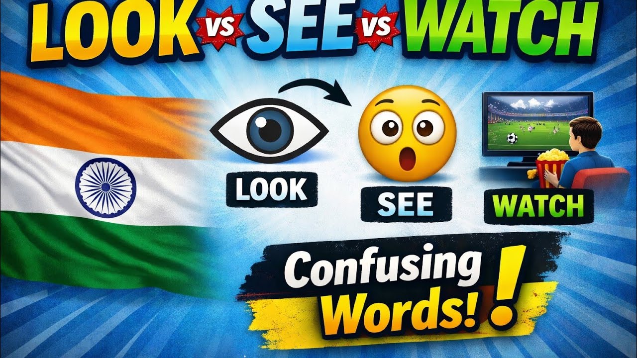 LOOK vs SEE vs WATCH AND MORE OTHER  SIMILAR WORDS 