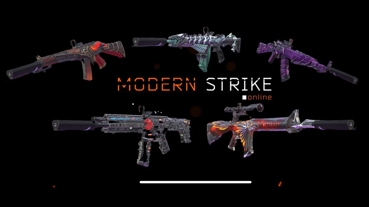 😱 Демонстрация всех скинов со спецэффектами ВСЕХ штурмовых винтовок 😱 | Modern Strike Online