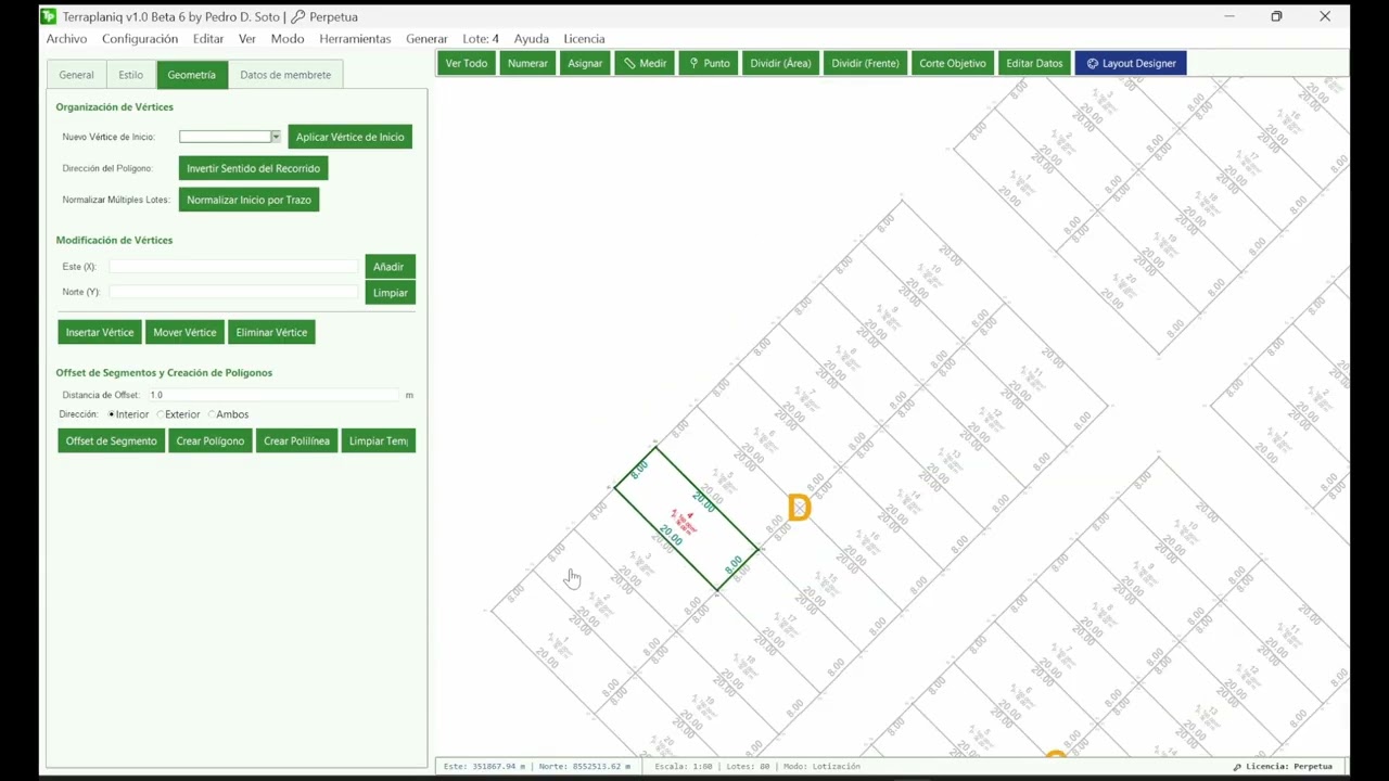 TerraPlaniq: Planos de lotización + Plano Perimétrico x Lote + Memoria Descriptiva