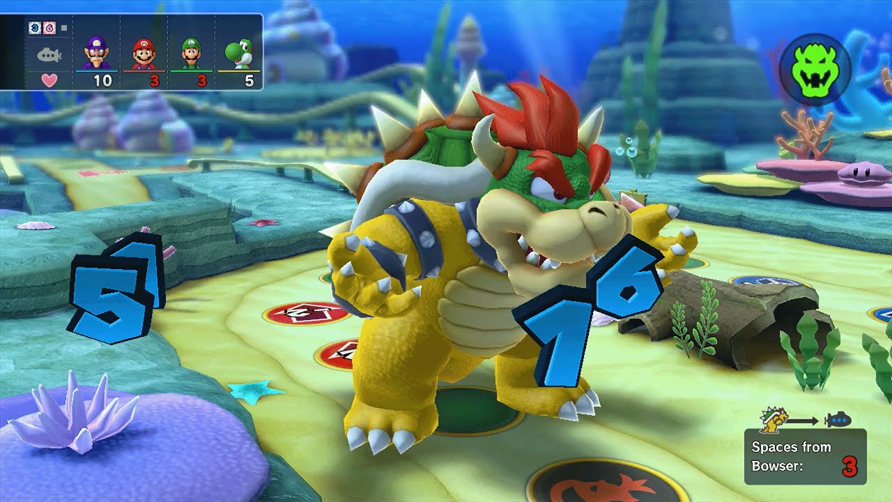 Mario Party 10 - Waluigi vs Mario vs Luigi vs Yoshi vs Bowser - Whimsical Waters