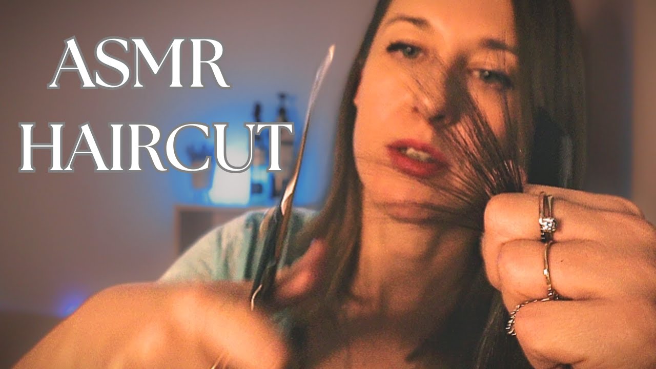 Realistic Haircut & Hair Wash ASMR | Thinning Scissors, Hair Mask & Shampoo | Personal Attention
