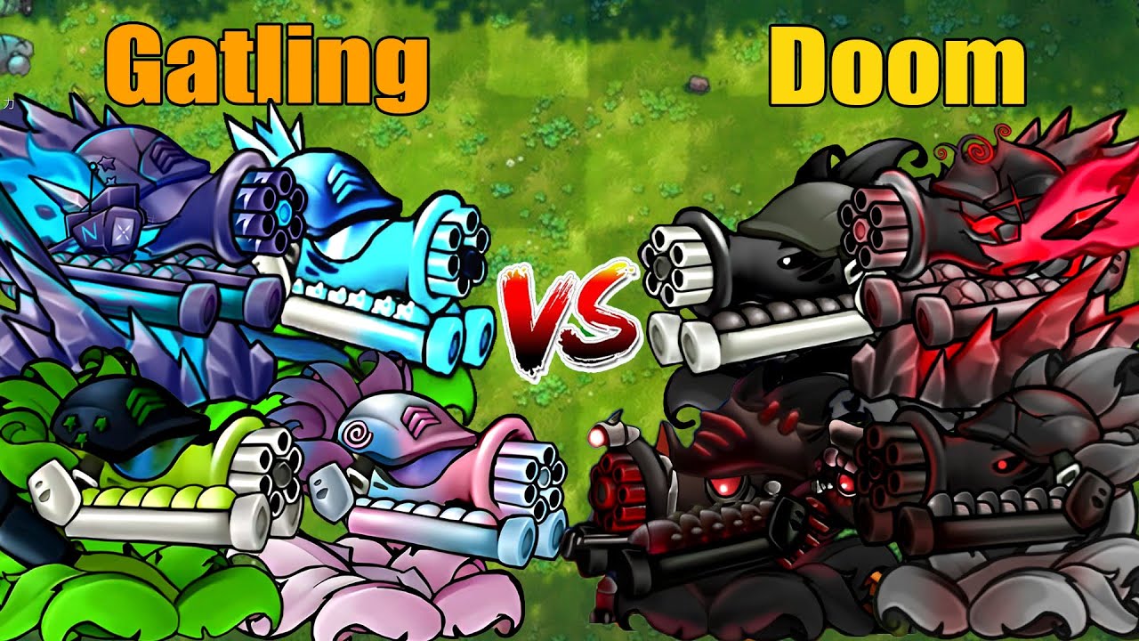 PVZ 1 Fusion 3.1 Challenge!! Team Gatling VS Team Doom Gatling VS 300 Zombie Random - Who Will Win?