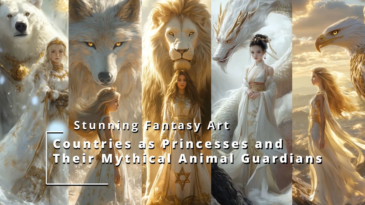 Countries as Princesses and Their Mythical Animal Guardians | Stunning Fantasy Art