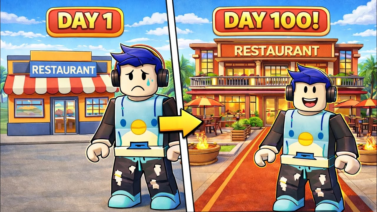 Day 1 To Day 100 In Restaurant Tycoon 3 