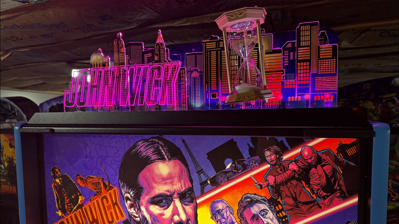 Stern John Wick Pinball Topper and Accessories Closeup Look