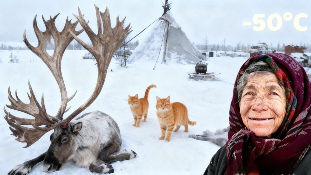 Она живет одна 80 лет в глуши Сибири только со своими кошками