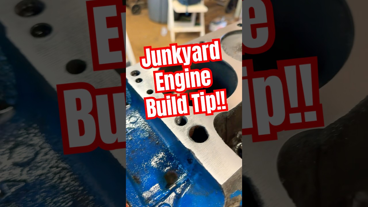 Dirt cheap junkyard engine rebuild tip! #mechanic #tips #classiccars #projectcar