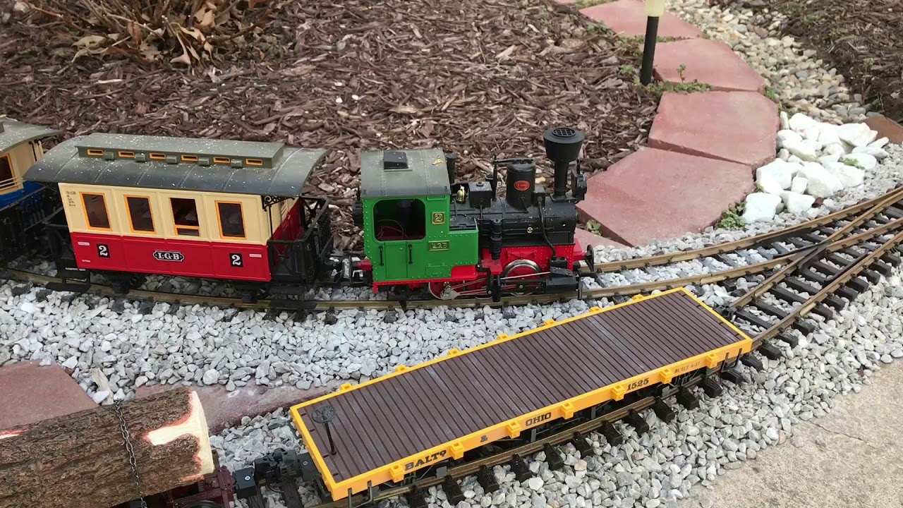 LGB Steam Locomotives with Freight and Passenger Trains