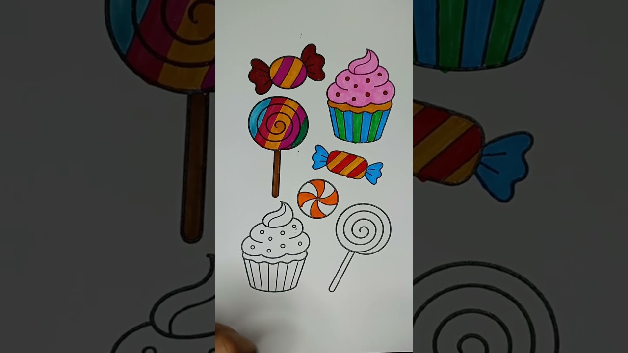  Candy Color Practice, satisfying video🍬 | Learn Colors with Candy Drawing | Color Learning Video