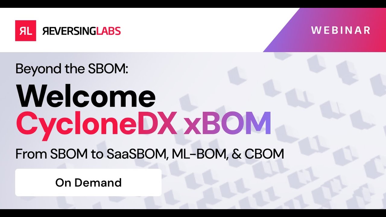 Beyond the SBOM: Welcome CycloneDX's xBOM - From SBOM to SaaSBOM, ML-BOM, & CBOM