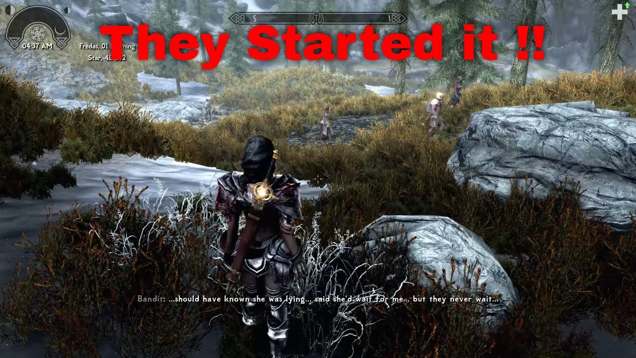 Skyrim SE - Night Lord Vampire vs Bandits   #skyrimse