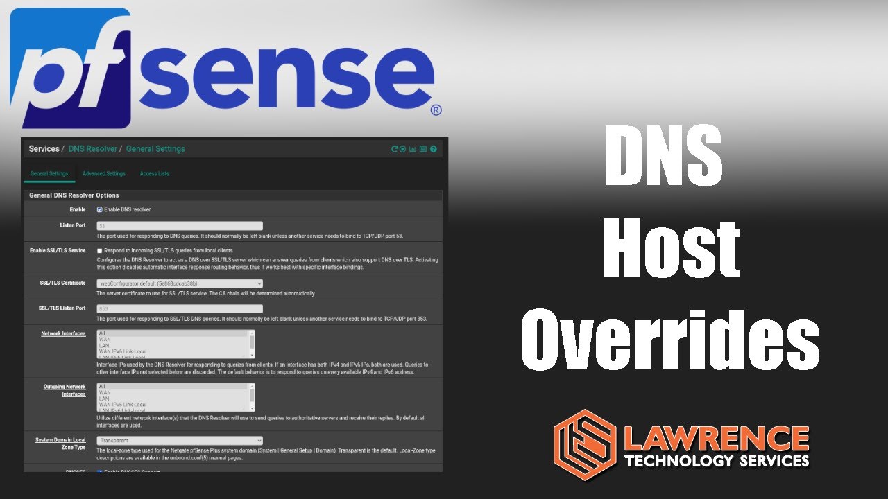 Переопределение хоста DNS pfsense
