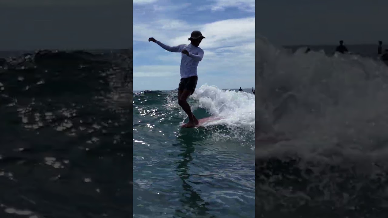 Sunrise longboard surfing at Batu Karas hits different