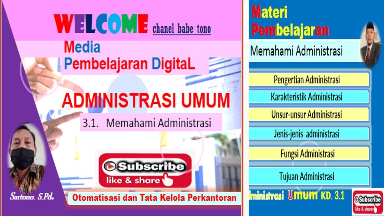 MEMAHAMI ADMINISTRASI   - Mapel Administrasi  Umum KD. 3.1.