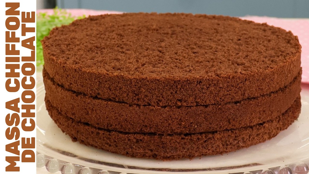 MASSA DE CHOCOLATE CAMPEÃ PARA QUALQUER TIPO DE BOLO | Fofa, estruturada e rende muito! Bolo Chiffon