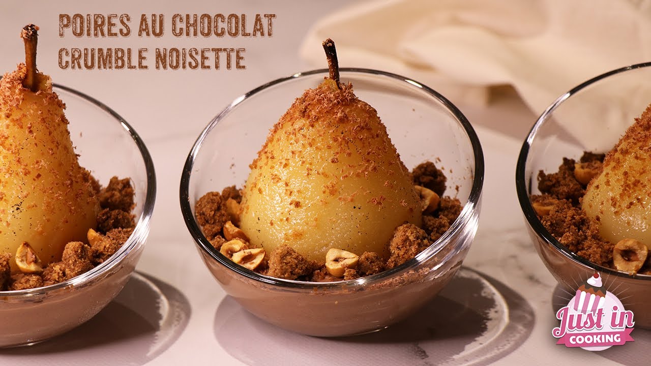 Recette de Poires au Chocolat, Crumble aux Noisettes (Recette Végétale)