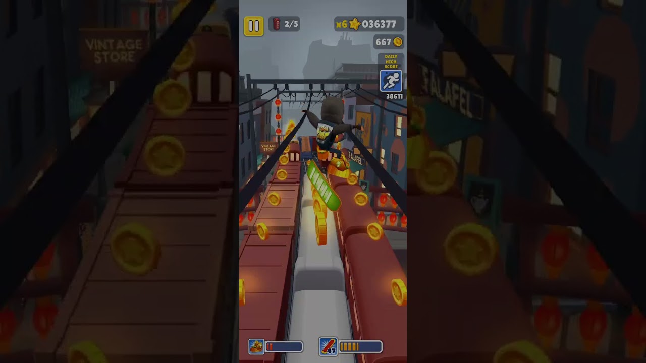 Subway surfers getting new high score eighty thousand