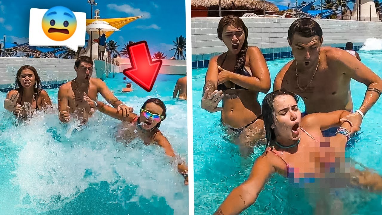 MINHAS AMIGAS QUASE PERDERAM O BIQUÍNI NA PISCINA DE ONDA!!👙
