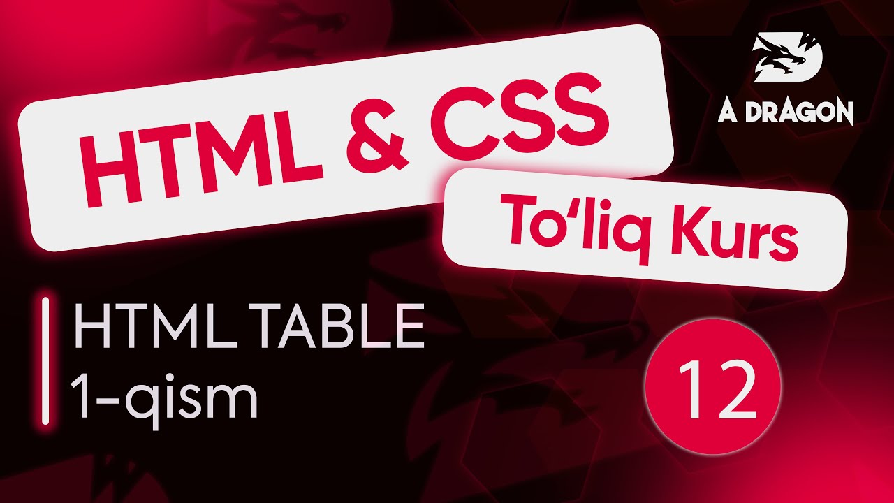 012  HTML TABLE 1 qism
