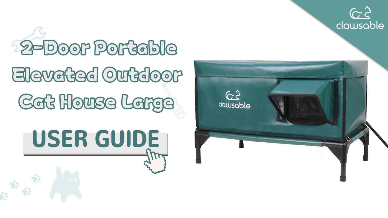 [ User Guide ] How To Install 2-Door Portable Elevated Outdoor Cat House Large