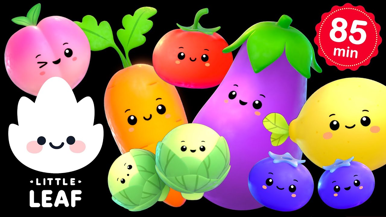 Little Leaf Sensory - Fruit and Veggie Dance Party! Fun Animation with Funky Beats and Upbeat Music!