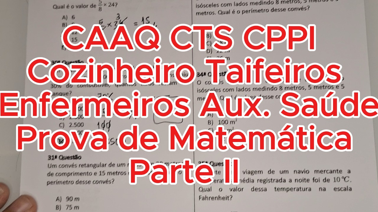 CAAQ CTS CPPI PROVA DE MATEMATICA PARTE II