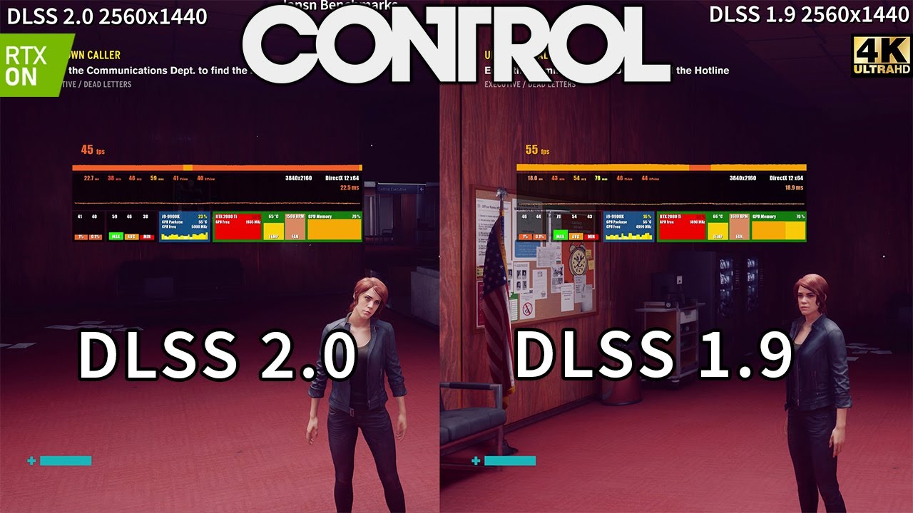 CONTROL 4K DLSS 2.0 Vs DLSS 1.9 Comparison | RTX ON | Maximum Settings