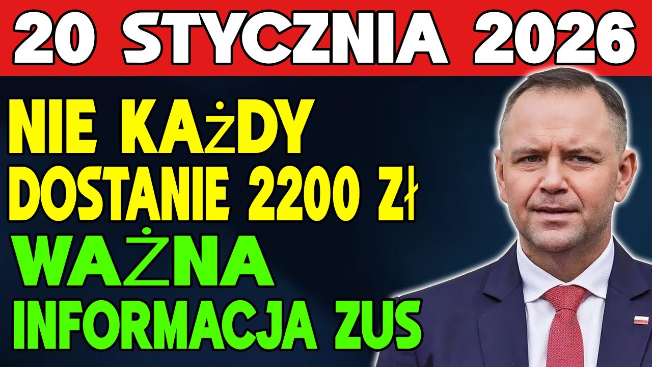 WAŻNA INFORMACJA ZUSU! Nie wszyscy seniorzy dostaną 2200 zł 20 stycznia 2025 | Emeryci Uwaga!