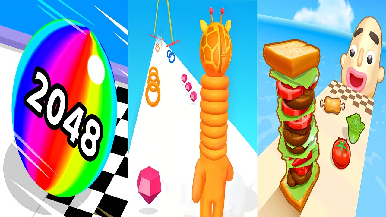 Sandwich Runner 🆚 Long Neck Run 🆚 Ball Run 2048
