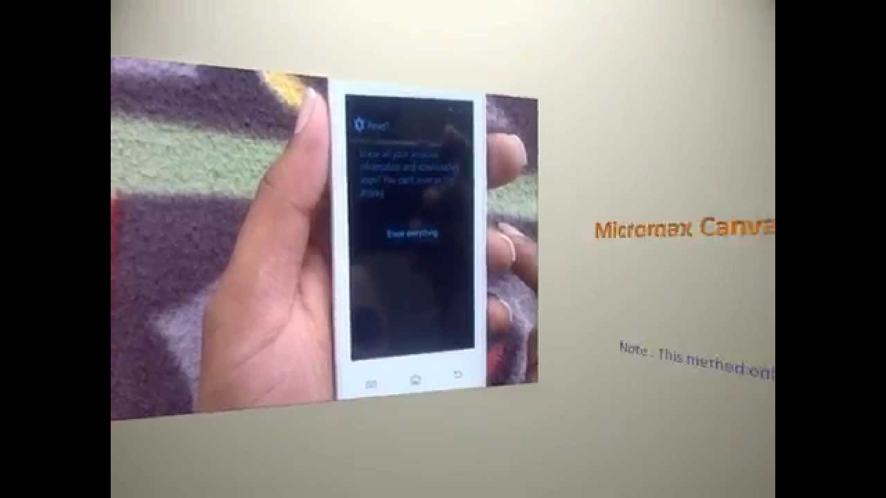 Micromax Canvas Juice 2 Hard Reset, Factory Reset, Forgotten Password Recovery, Unlock