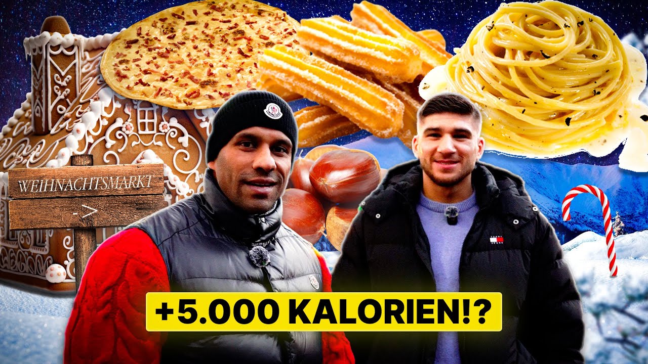 WIE viele KALORIEN kann man auf dem WEIHNACHTSMARKT Essen? | Kalorien Challenge